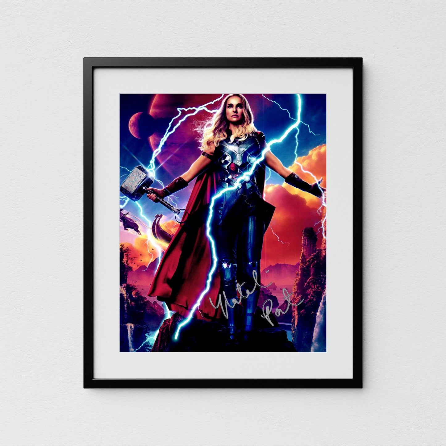 Natalie Portman Autograph Mighty Thor Signed Poster Marvel Avengers Authentic Signature with COA