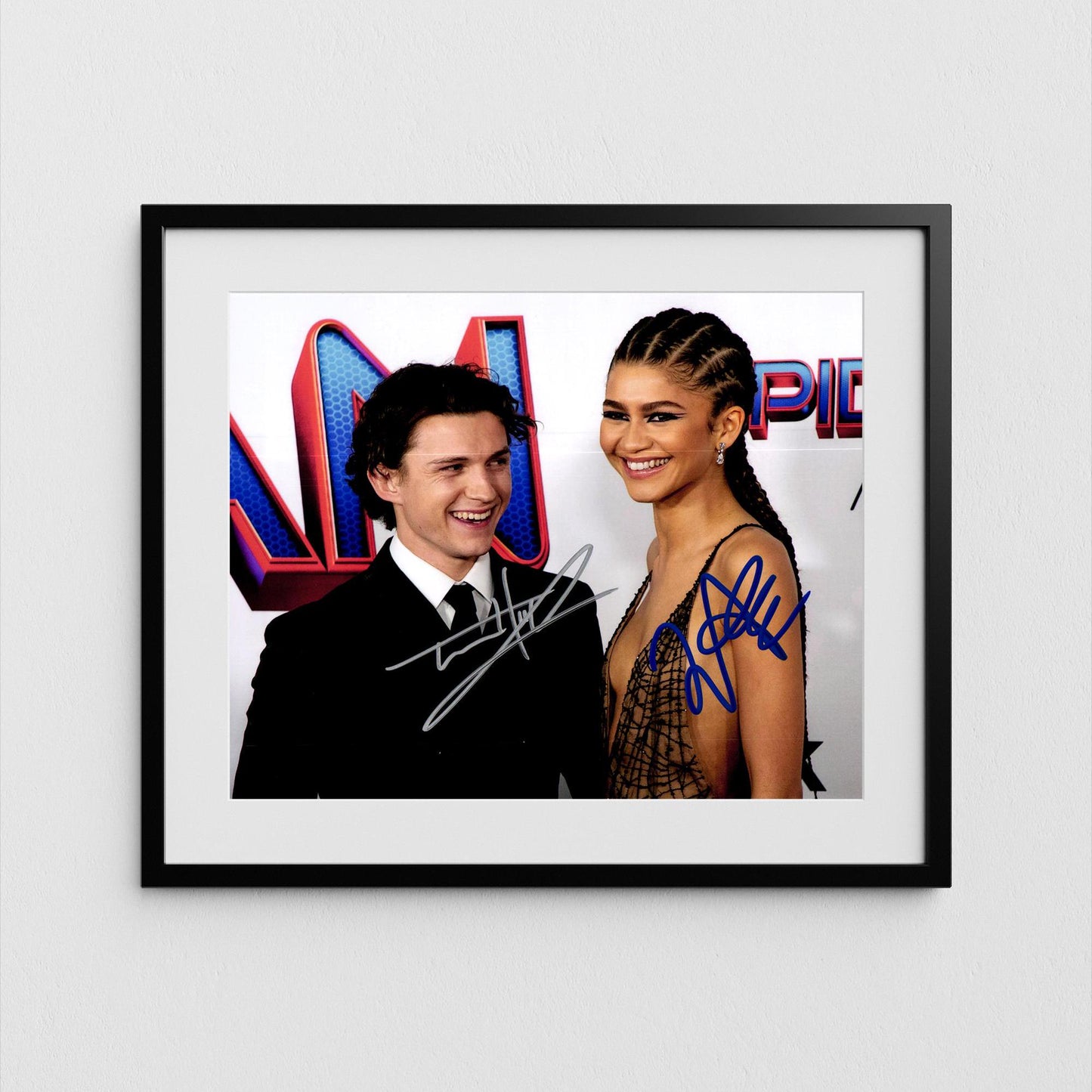 Tom Holland + Zendaya Autograph Signed Spiderman Poster Authentic Signature with COA