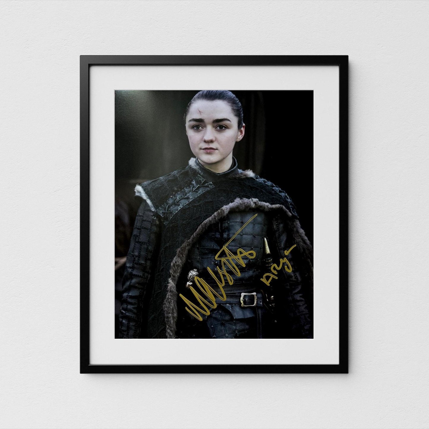 Arya Stark Autograph Game of Thrones Signed Poster Maisie Williams Authentic Signature with COA