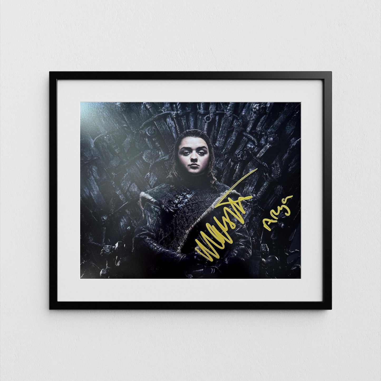 Arya Stark Autograph Game of Thrones Signed Poster Maisie Williams Authentic Signature with COA
