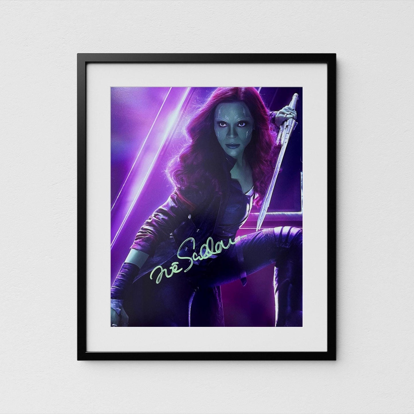 Zoe Saldana Autograph Signed Avengers Endgame Poster Authentic Gamorra Signature with COA