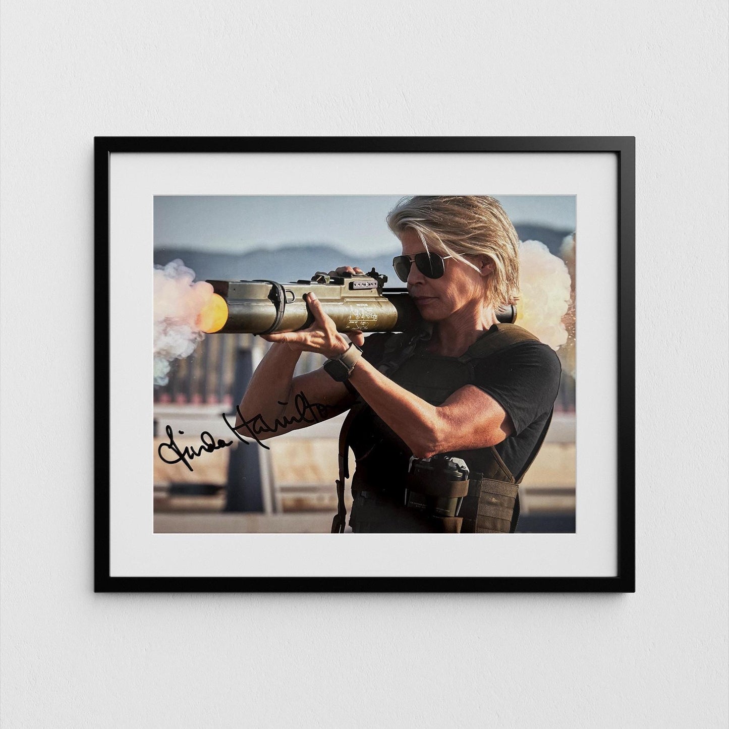 Linda Hamilton Autograph Terminator Signed Poster Sarah Connor Authentic Signature with COA