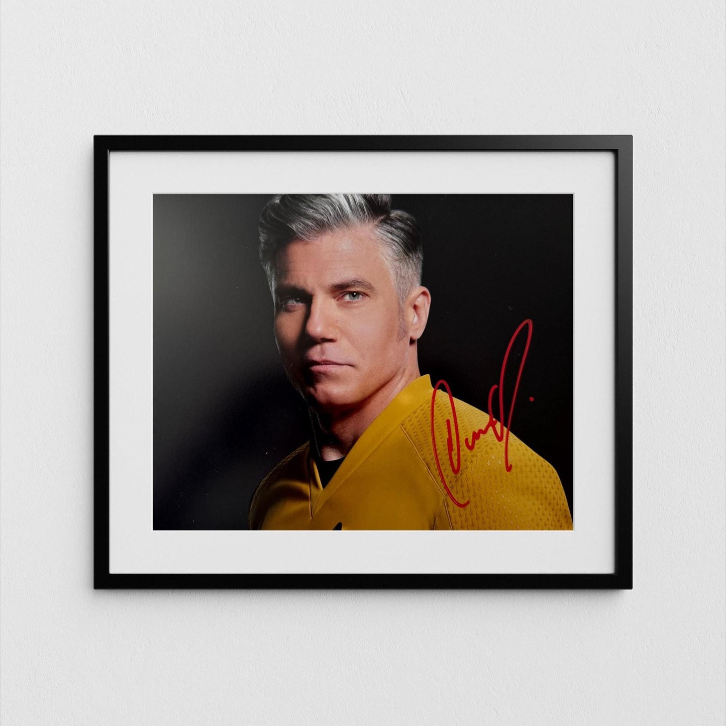 Anson Mount Autograph Star Trek Signed Captain Pike Poster Strange New Worlds Authentic Signature with COA