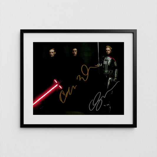 Adam Driver Autograph Star Wars Kylo Ren Signed Poster Captain Phasma Authentic Signature Gwendoline Christie with COA