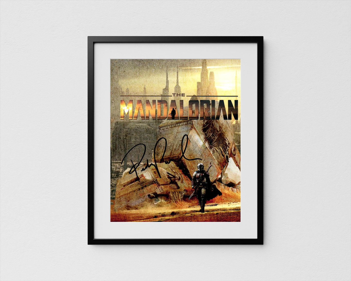 Pedro Pascal Autograph Star Wars Signed Mandalorian Poster Authentic Signature with COA