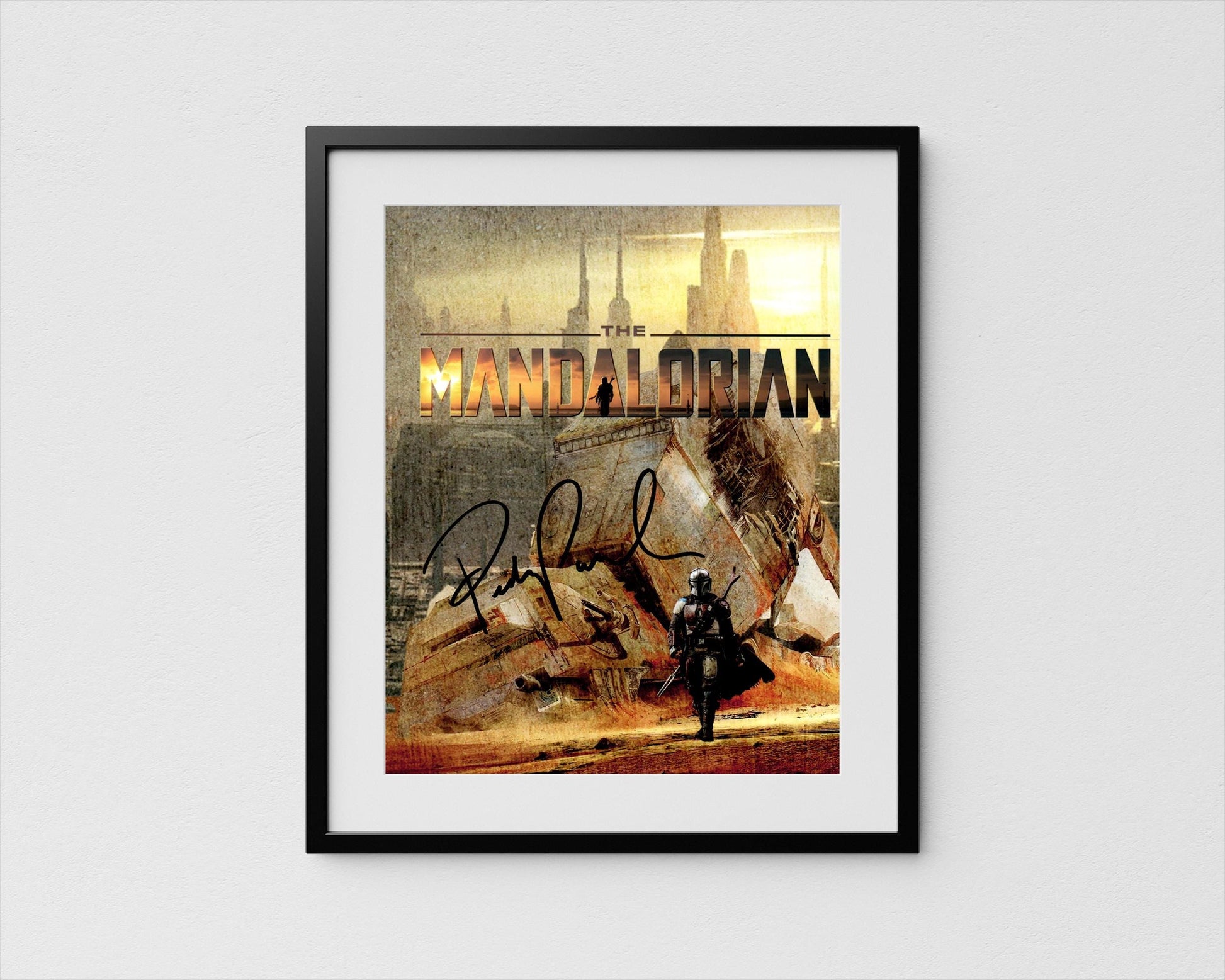 Pedro Pascal Autograph Star Wars Signed Mandalorian Poster Authentic Signature with COA