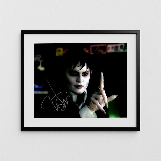 Johnny Depp Autograph Dark Shadows Signed Poster Authentic Signature with COA