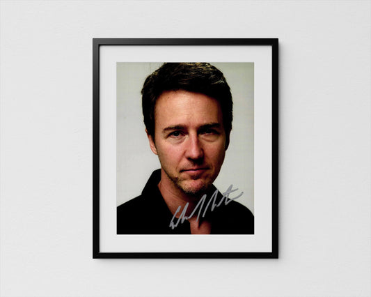 Edward Norton Signed Autograph Fight Club American History Poster Authentic Signature with COA
