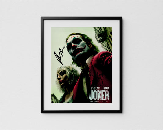 Joaquin Phoenix + Lady Gaga Autograph Joker Signed Poster Authentic Signature with COA