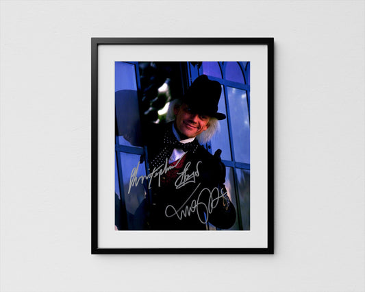Christopher Lloyd + Michael J. Fox Autograph Back to the Future Signed Poster Doc Brown Marty McFly Authentic Signature with COA