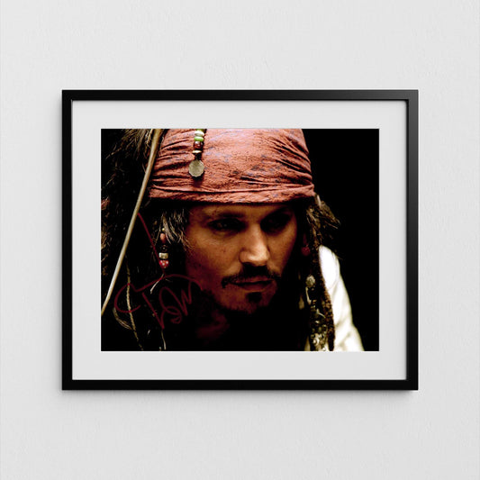 Johnny Depp Autograph Pirates of the Caribbean Signed Poster Jack Sparrow Authentic Signature with COA