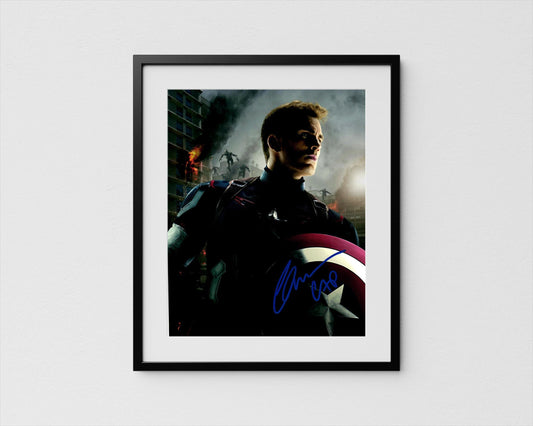 Chris Evans Autograph Captain America Signed Poster Avengers Authentic Signature with COA