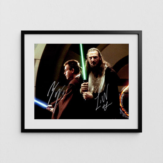 Ewan McGregor + Liam Neeson Autograph Star Wars Signed Poster Obi-Wan Kenobi Authentic Signature with COA