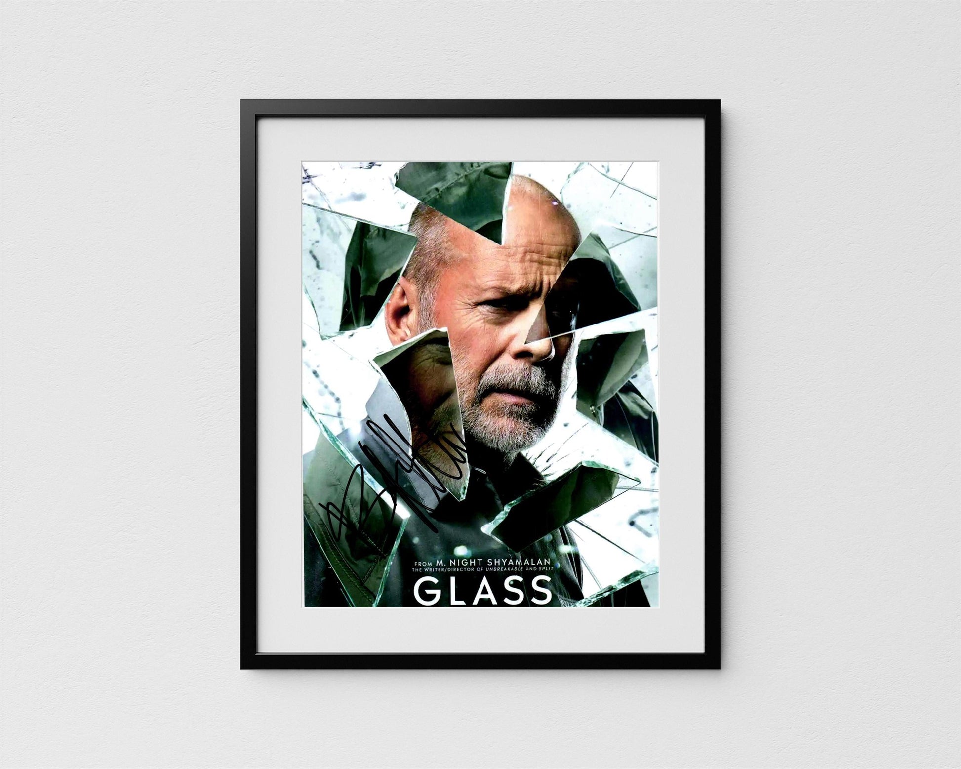 Bruce Willis Autograph Glass Signed Poster Authentic Signature with COA