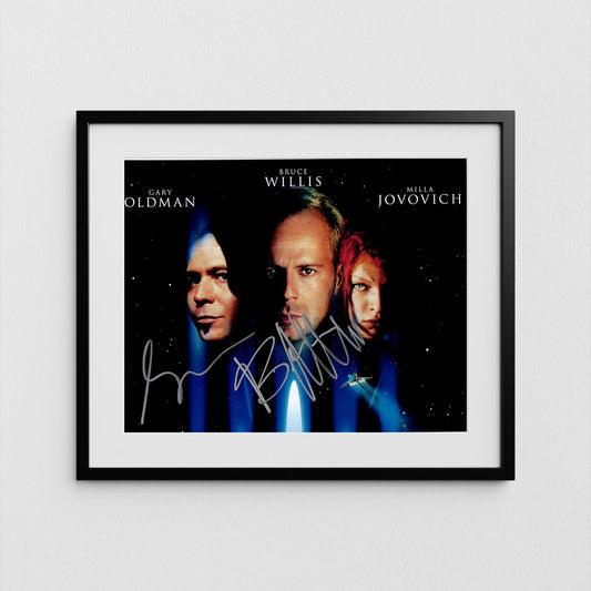 Bruce Willis + Gary Oldman Autograph The Fifth Element Signed Poster Authentic Signature with COA
