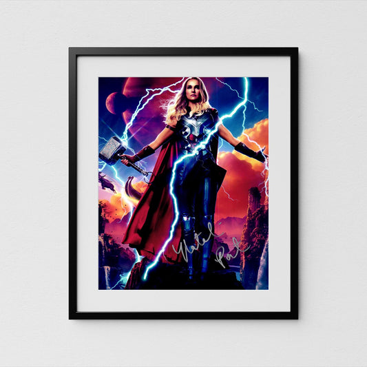 Natalie Portman Autograph Mighty Thor Signed Poster Marvel Avengers Authentic Signature with COA