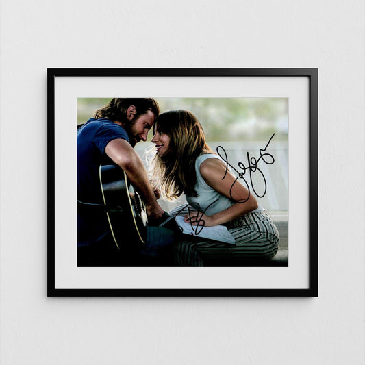 Lady Gaga + Bradley Cooper Autograph A Star is Born Signed Poster Authentic Signature with COA