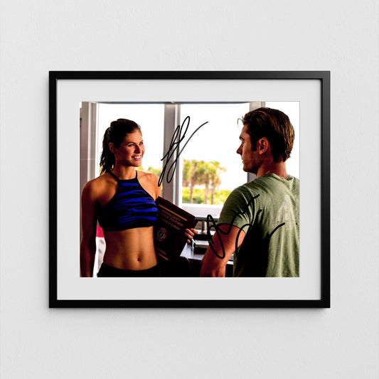 Alexandra Daddario + Zac Efron Autograph Baywatch Signed Poster Authentic Signature with COA