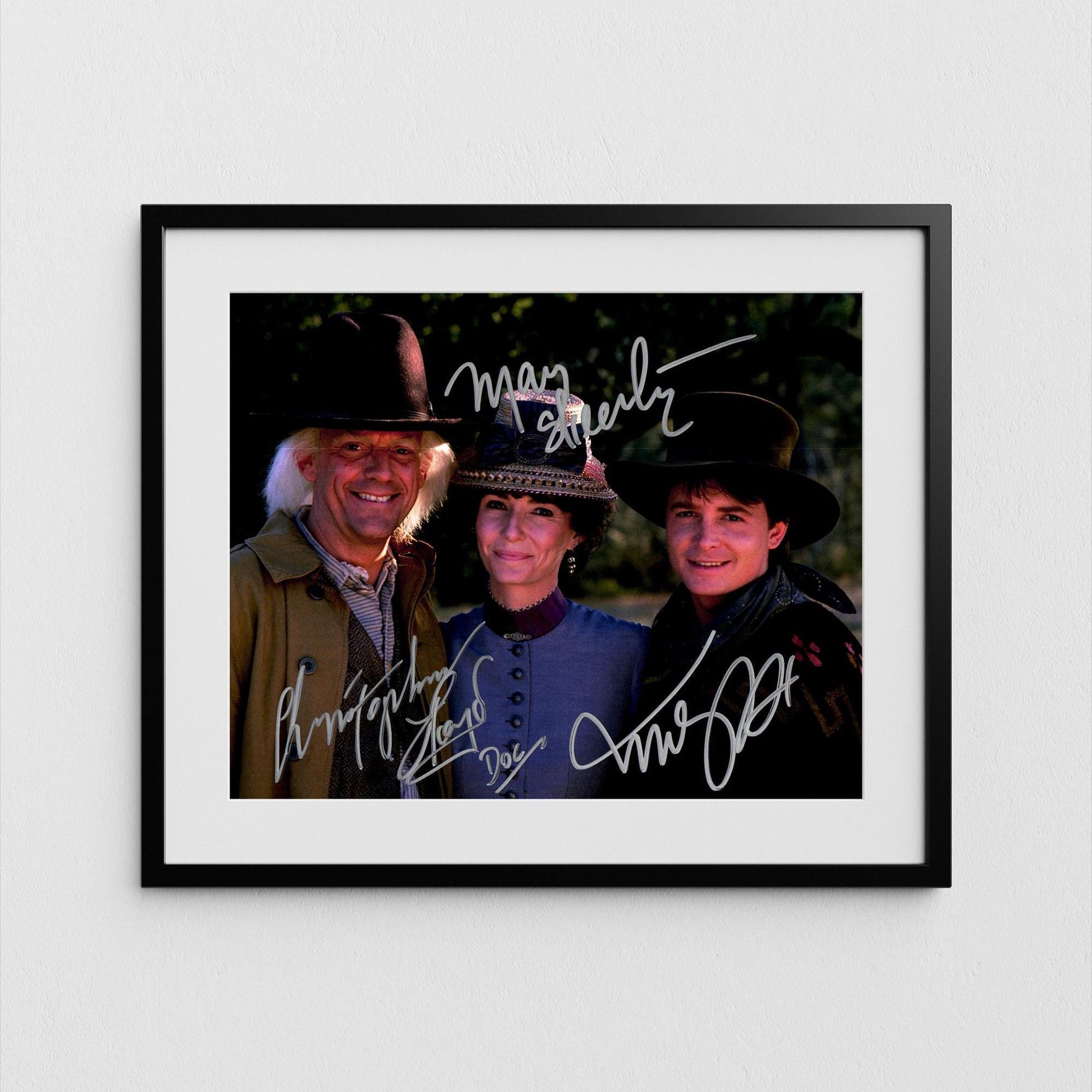Christopher Lloyd Autograph Michael J. Fox and Mary Steenburgen Back to the Future III Signed Poster Authentic Signature with COA