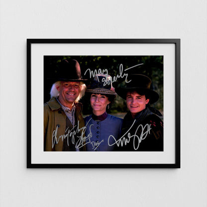 Christopher Lloyd Autograph Michael J. Fox and Mary Steenburgen Back to the Future III Signed Poster Authentic Signature with COA