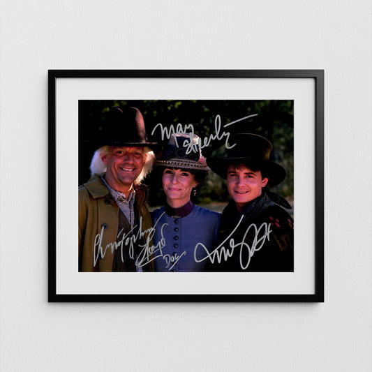 Christopher Lloyd Autograph Michael J. Fox and Mary Steenburgen Back to the Future III Signed Poster Authentic Signature with COA