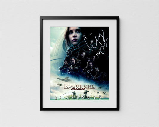 Felicity Jones Autograph Star Wars Rogue One Signed Poster Authentic Signature with COA