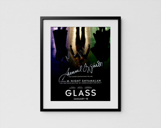 M. Night Shyamalan + Samuel L. Jackson Autograph Glass Signed Poster Authentic Signature with COA