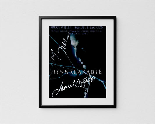 M. Night Shyamalan + Samuel L. Jackson Autograph Unbreakable Signed Poster Authentic Signature with COA
