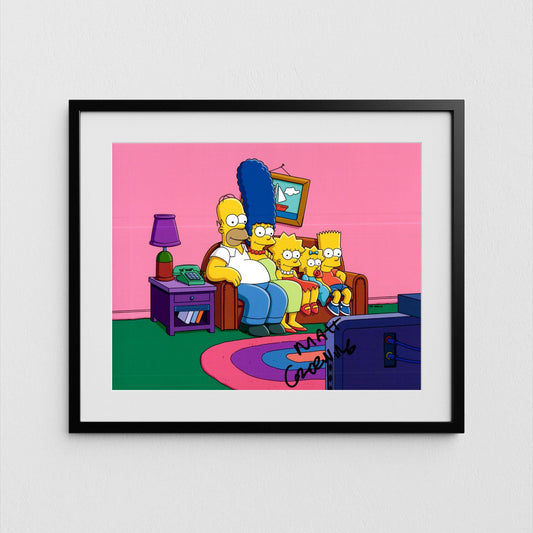 Matt Groening Autograph The Simpsons Signed Poster Authentic Signature with COA