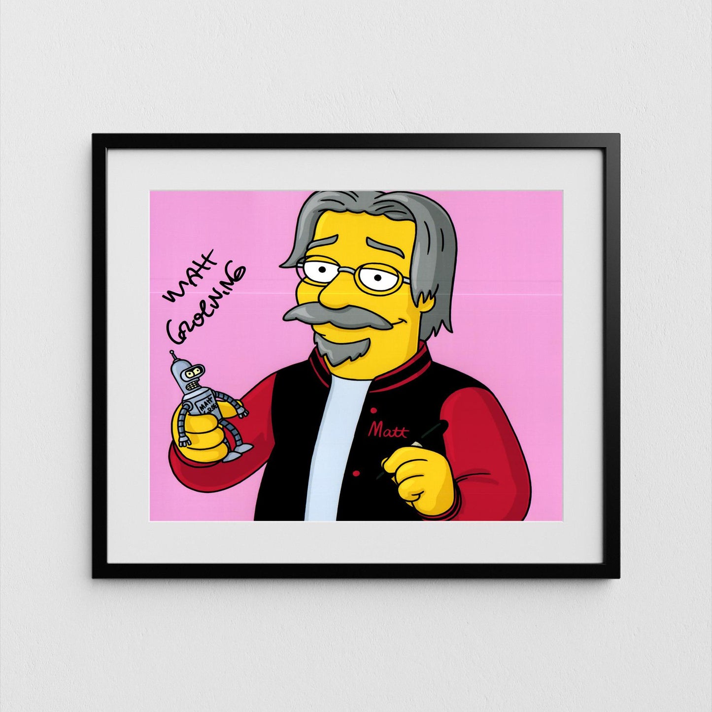 Matt Groening Autograph The Simpsons Signed Poster Authentic Signature with COA