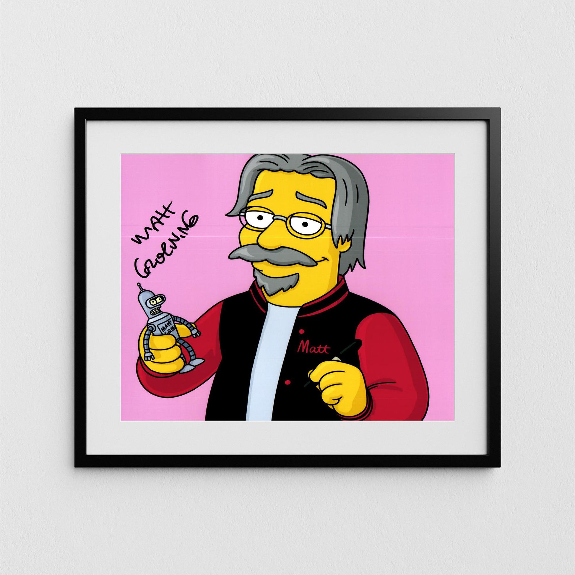 Matt Groening Autograph The Simpsons Signed Poster Authentic Signature with COA