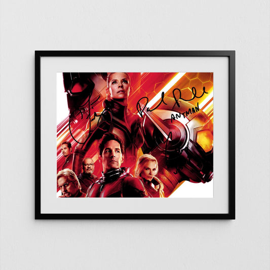 Ant-Man Cast Autograph Rudd Fishburne Lilly Signed Poster Authentic Signature with COA