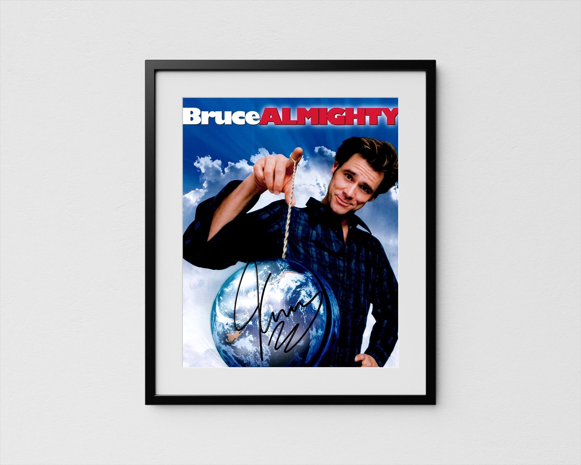 Jim Carrey Autograph Bruce Almighty Signed Poster Authentic Signature with COA