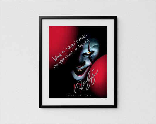 Bill Skarsgard Autograph IT Signed Poster Pennywise Authentic Signature with COA