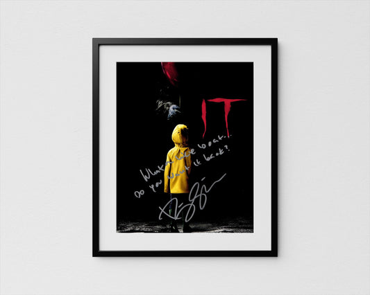 Bill Skarsgard Autograph IT Signed Poster Pennywise Authentic Signature with COA