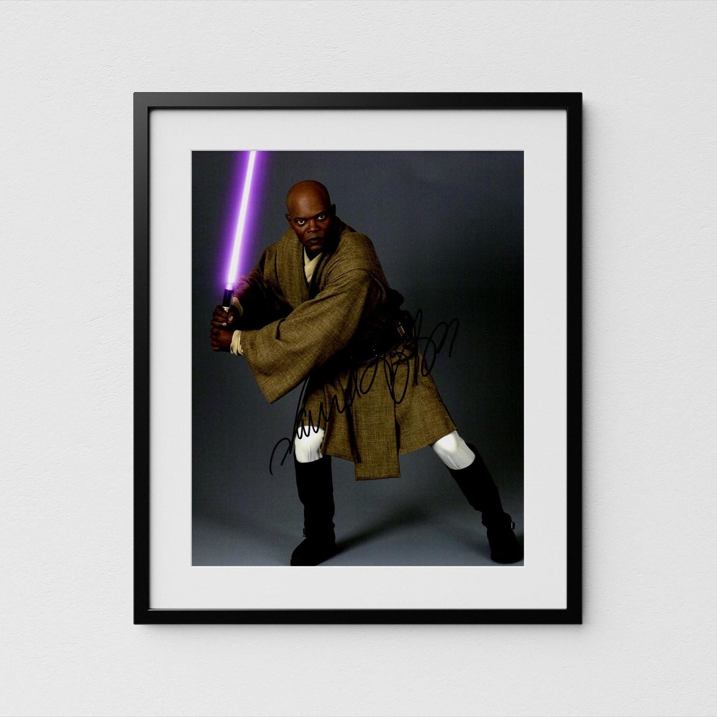 Samuel L. Jackson Autograph Star Wars Signed Poster Mace Windu Authentic Signature with COA