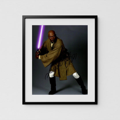 Samuel L. Jackson Autograph Star Wars Signed Poster Mace Windu Authentic Signature with COA