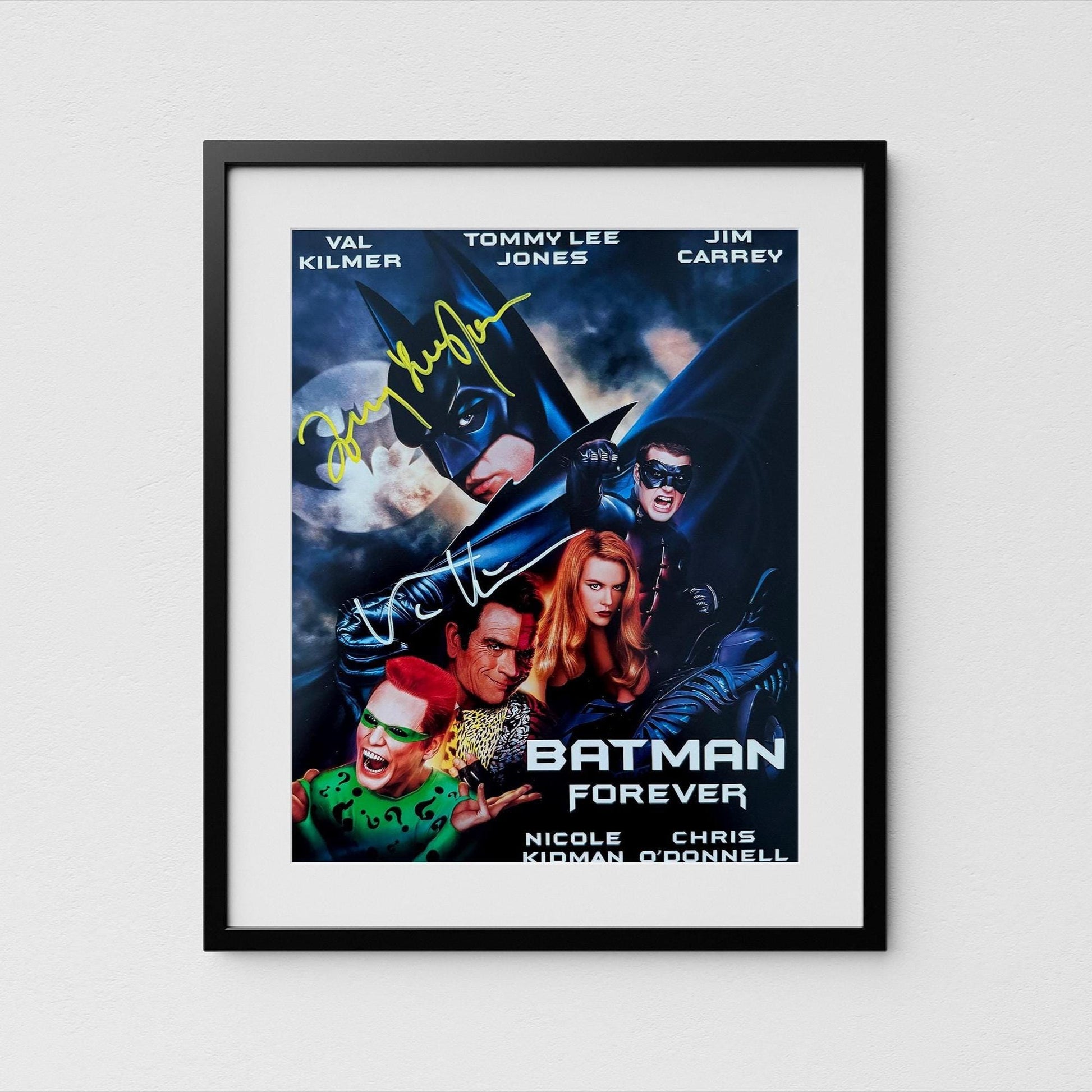 Tommy Lee Jones & Val Kilmer Autograph Batman Forever Signed Poster Authentic Signature with COA