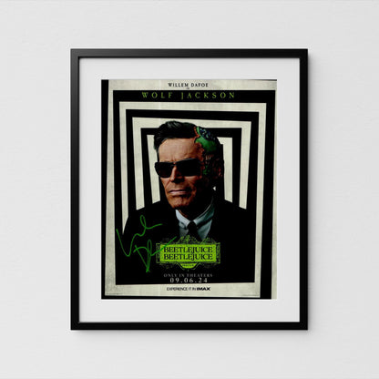 Willem Dafoe Autograph Beetlejuice Signed Poster Wolf Jackson Authentic Signature with COA
