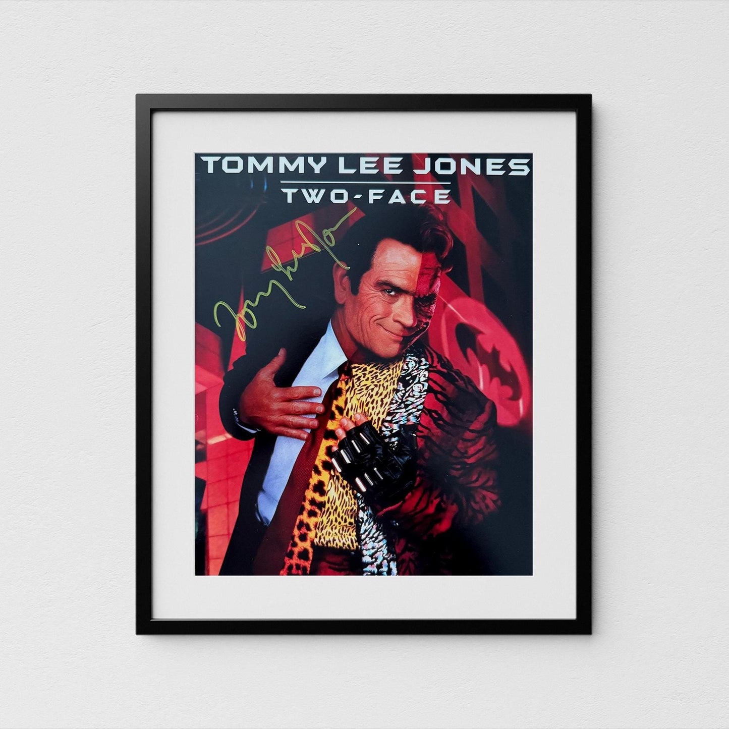 Tommy Lee Jones Autograph Batman Forever Signed Poster Two-Face Authentic Signature with COA