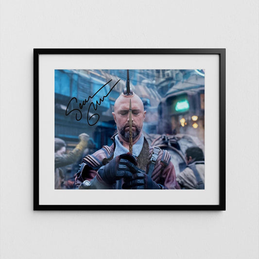 Sean Gunn Autograph Guardians of the Galaxy Signed Poster Kraglin Authentic Signature with COA
