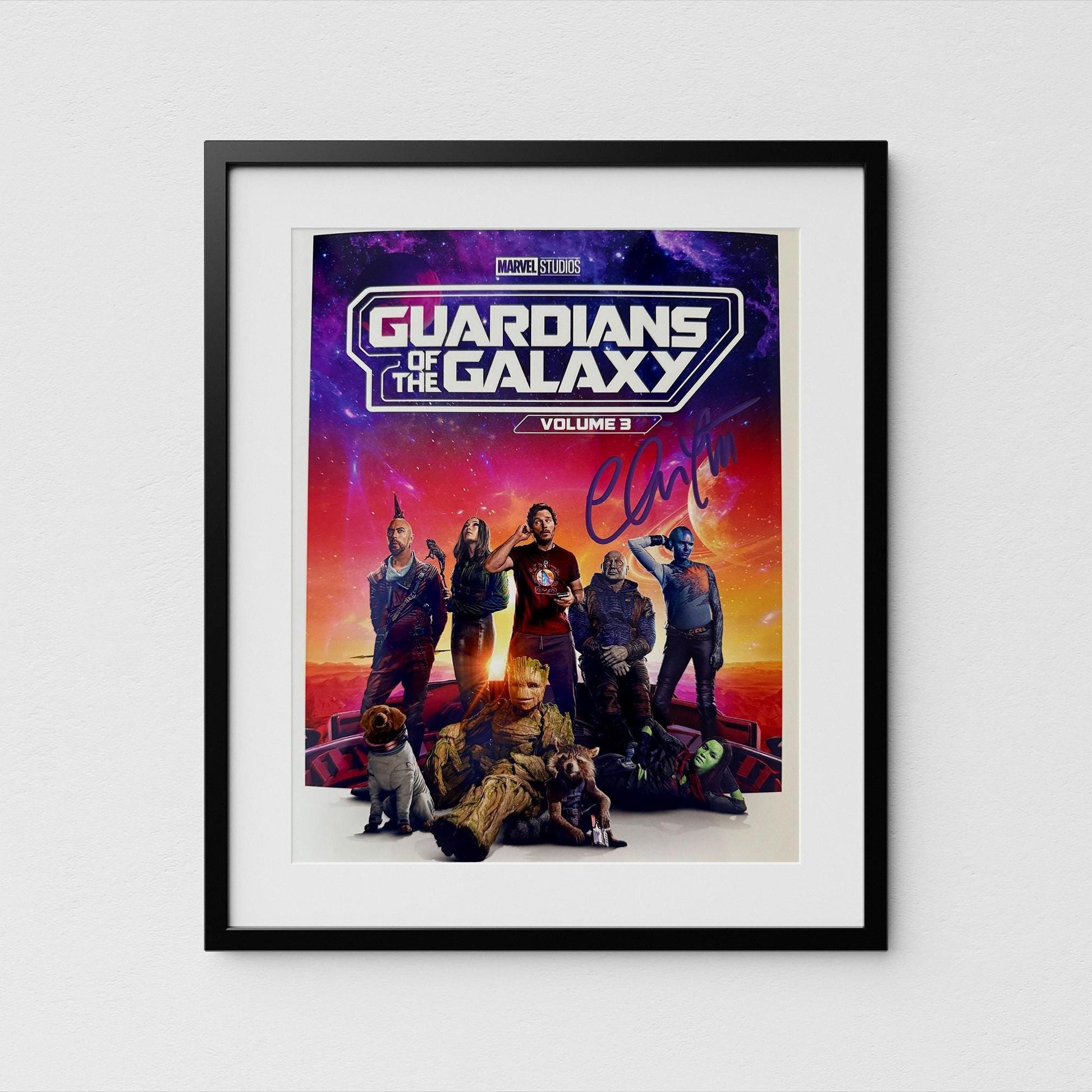 Chris Pratt Autograph Guardians of the Galaxy Signed Poster Star-Lord Authentic Signature with COA