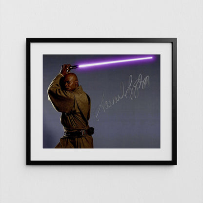 Samuel L. Jackson Autograph Star Wars Signed Poster Mace Windu Authentic Signature with COA