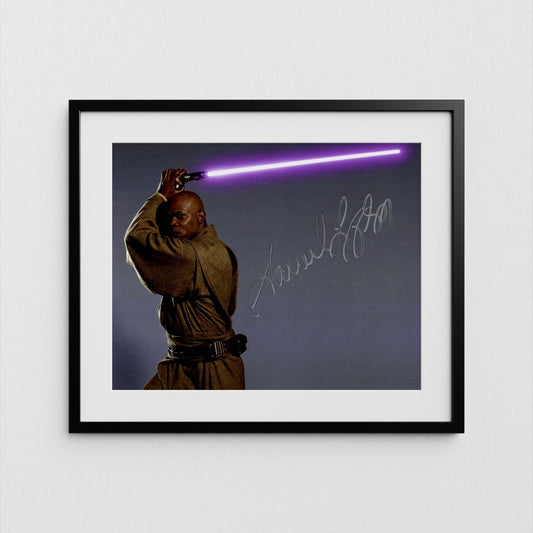 Samuel L. Jackson Autograph Star Wars Signed Poster Mace Windu Authentic Signature with COA