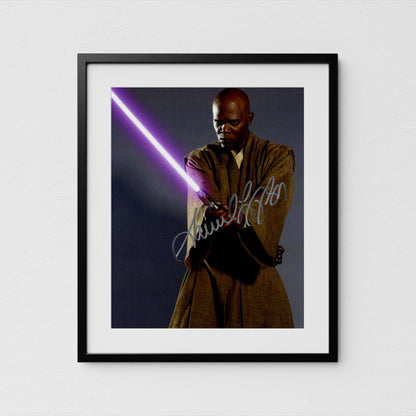 Samuel L. Jackson Autograph Star Wars Signed Poster Mace Windu Authentic Signature with COA