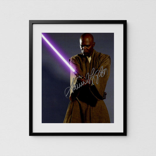 Samuel L. Jackson Autograph Star Wars Signed Poster Mace Windu Authentic Signature with COA
