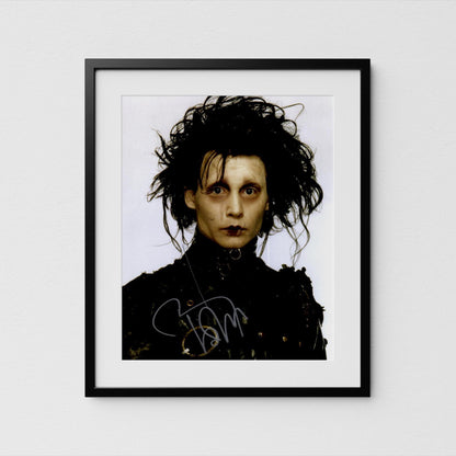 Johnny Depp Autograph Edward Scissorhands Signed Poster Authentic Signature with COA