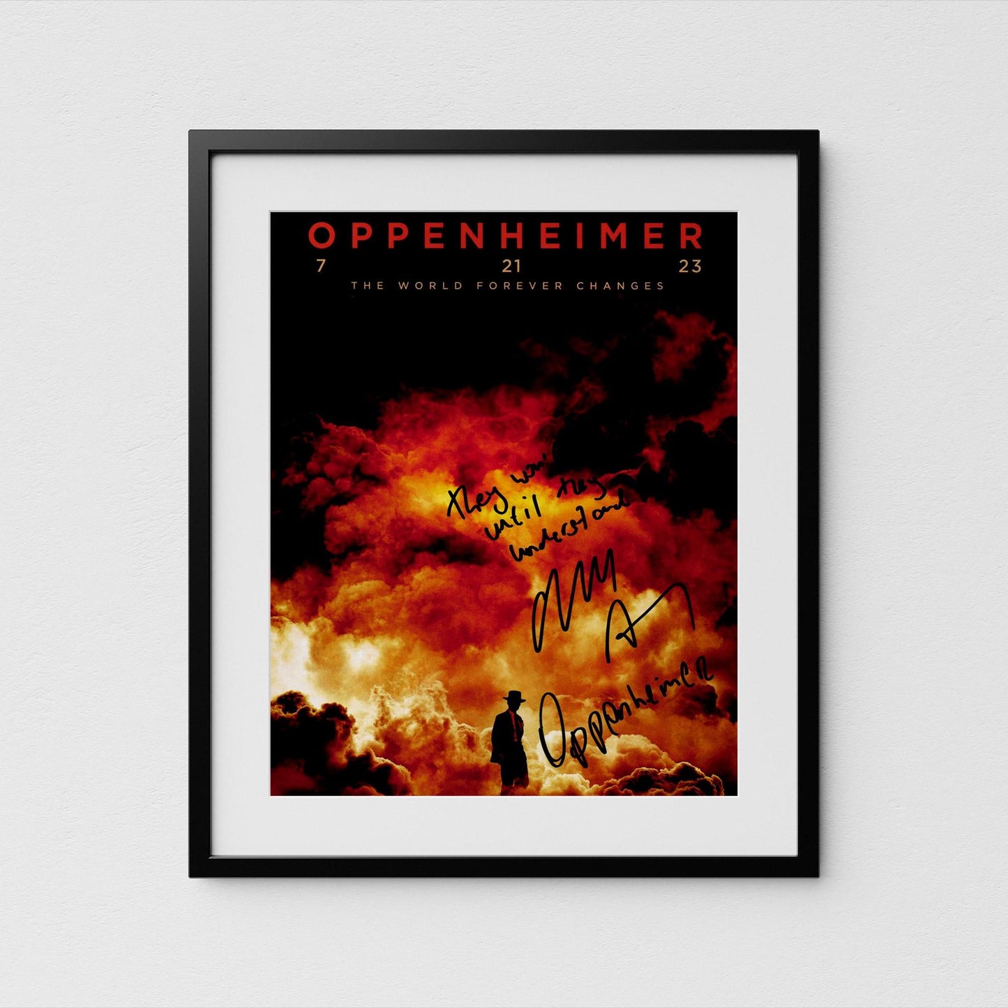 Oppenheimer Autograph Cillian Murphy Signed Poster Authentic Signature with COA