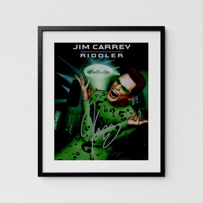 Jim Carrey Autograph Batman Forever Signed Poster The Riddler Authentic Signature with COA