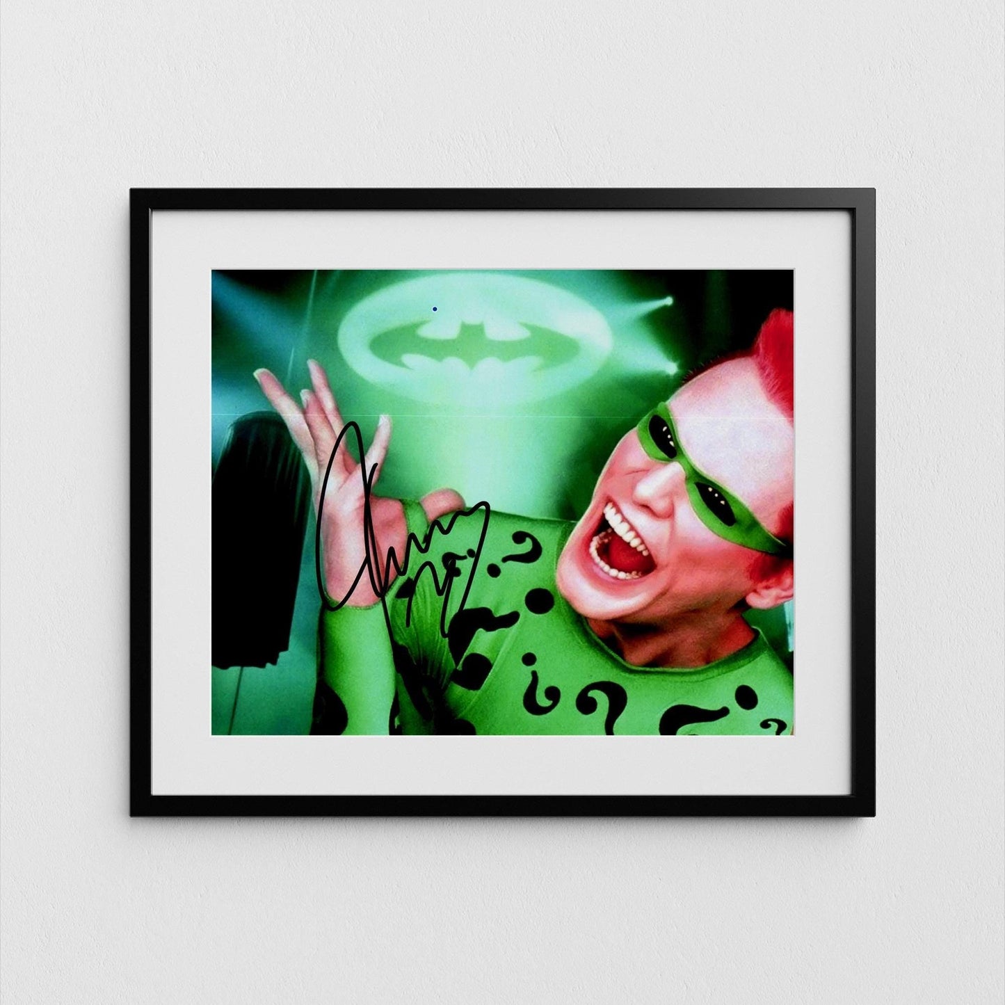 Jim Carrey Autograph Batman Forever Signed Poster The Riddler Authentic Signature with COA